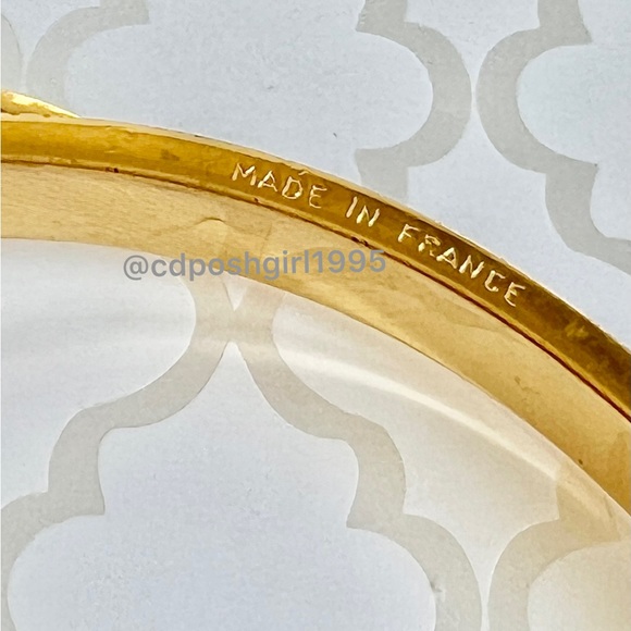 Hermès Ceinture red bracelet lizard leather gold plated bangle jonc authentic - Picture 11 of 16